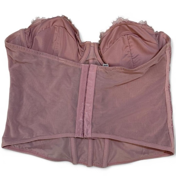 Pink Lace Strapless Corset Top - Picture 5 of 5